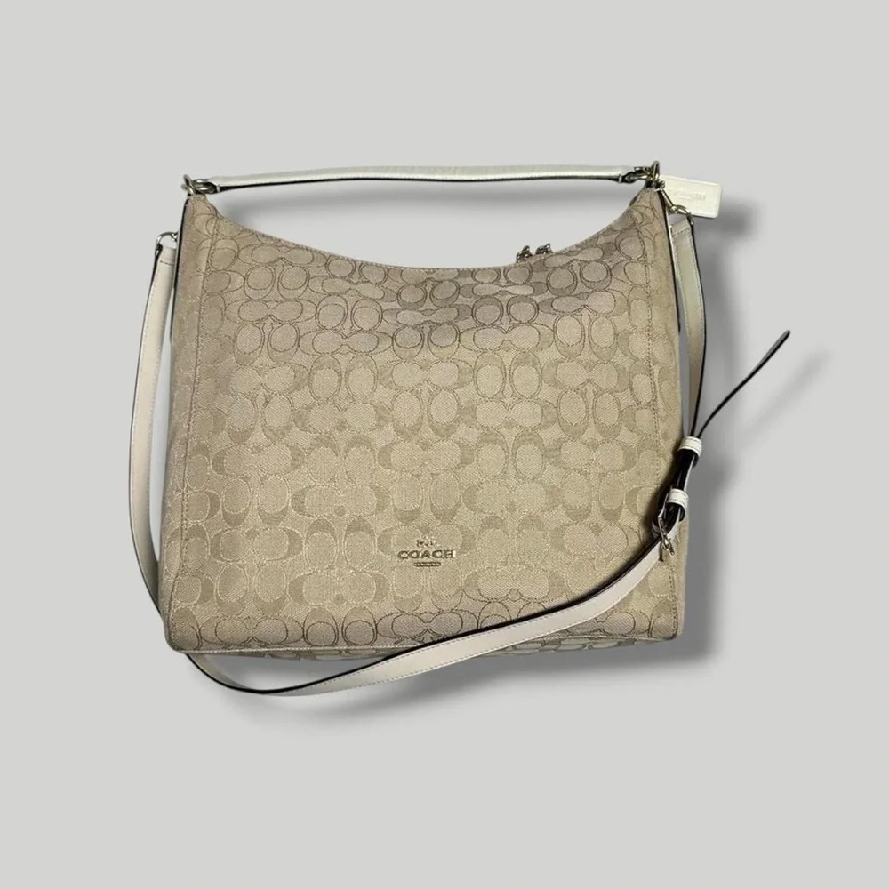 Coach Slouchy Hobo Signature Celeste Monogram Shoulder Convertible Crossbody Bag